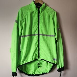 Vintage 90s Mountain Equipment Co-op MEC Cycling Jacket Neon Green Rain Size L